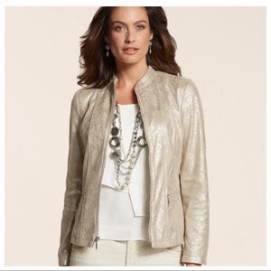 Chico’s Python Faux Leather Moto Blazer Jacket
